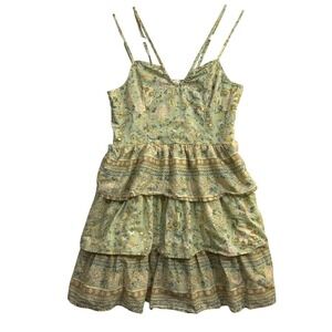 NEW American Eagle‎ M Floral Green Tiered Sundress Cottagecore Boho Fest Summer